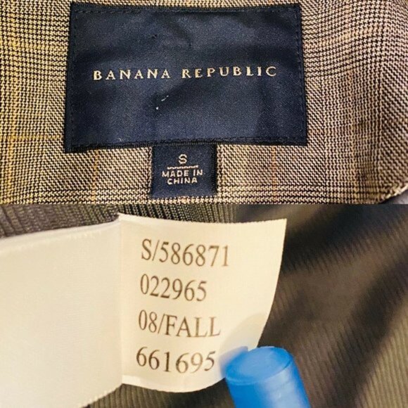 Banana Republic Plaid Car Coat Size Small Tan - Picture 9 of 10